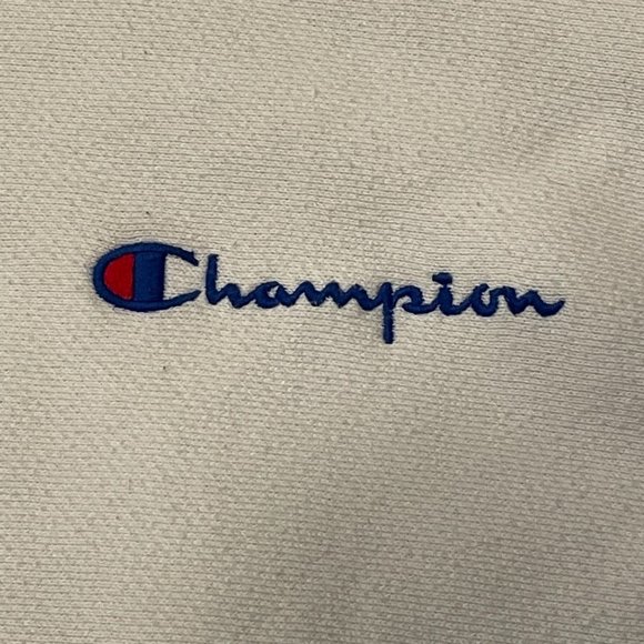 White Champion Reserve Weave RARE* short sleeve hoodie! - Picture 3 of 4